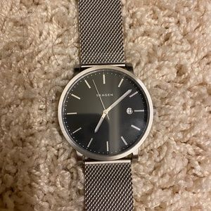 Skagen silver and black watch